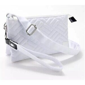 IHKWIP Triple Entry Quilted Crossbody Wristlet Strap Chalk White, bag A649677